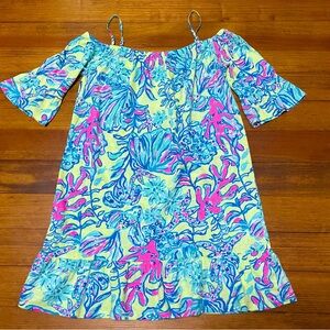 Lilly Pulitzer Jaci Beach Cold Shoulder Dress Size XL 12-14